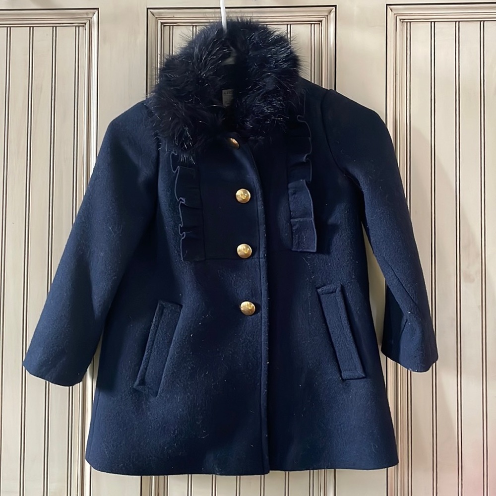 Crewcuts Girls Navy dress coat. Size 6-7